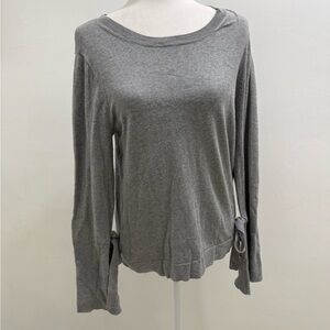 J.Crew Mercantile Womens Gray Sweater Ribbon Tie Long Sleeve Size M EUC